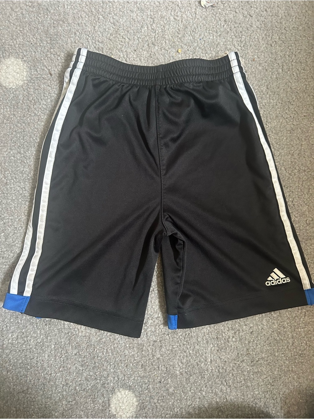 🌸4/$20🌸Boys adidas Black Athletic Shorts with White Stripes and Blue Accents
